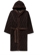 Fendi - Logo-Print Cotton-Velour Hooded Robe