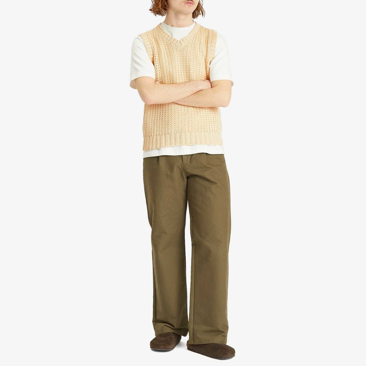 Corridor Men's Mercerised Knitted Vest in Natural