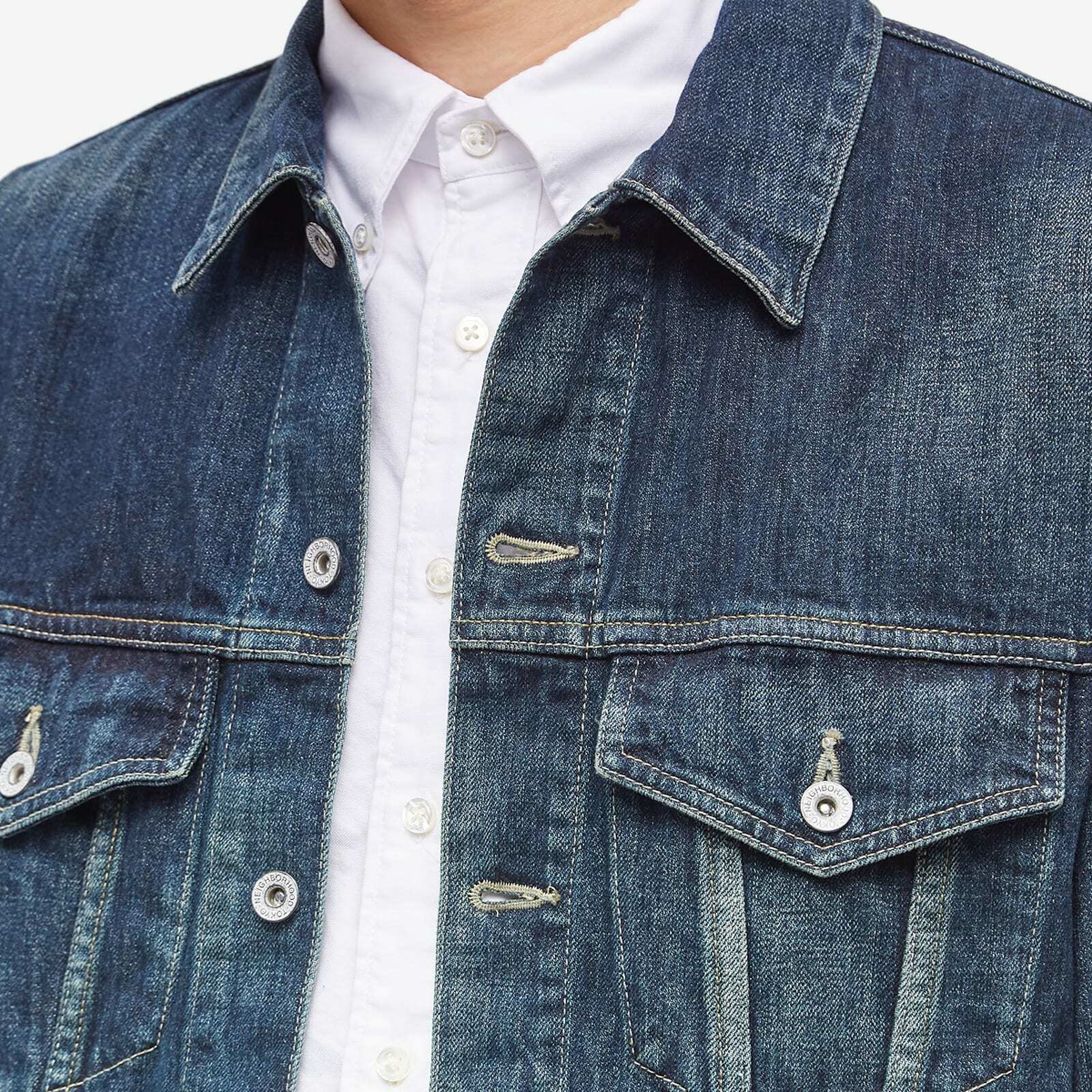 Neighborhood Men's Washed Denim Type-4 Jacket in Indigo Neighborhood