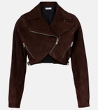 Alaïa Cropped suede biker jacket