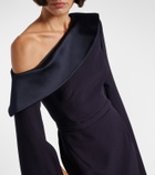 Safiyaa Rinoa caped crépe gown