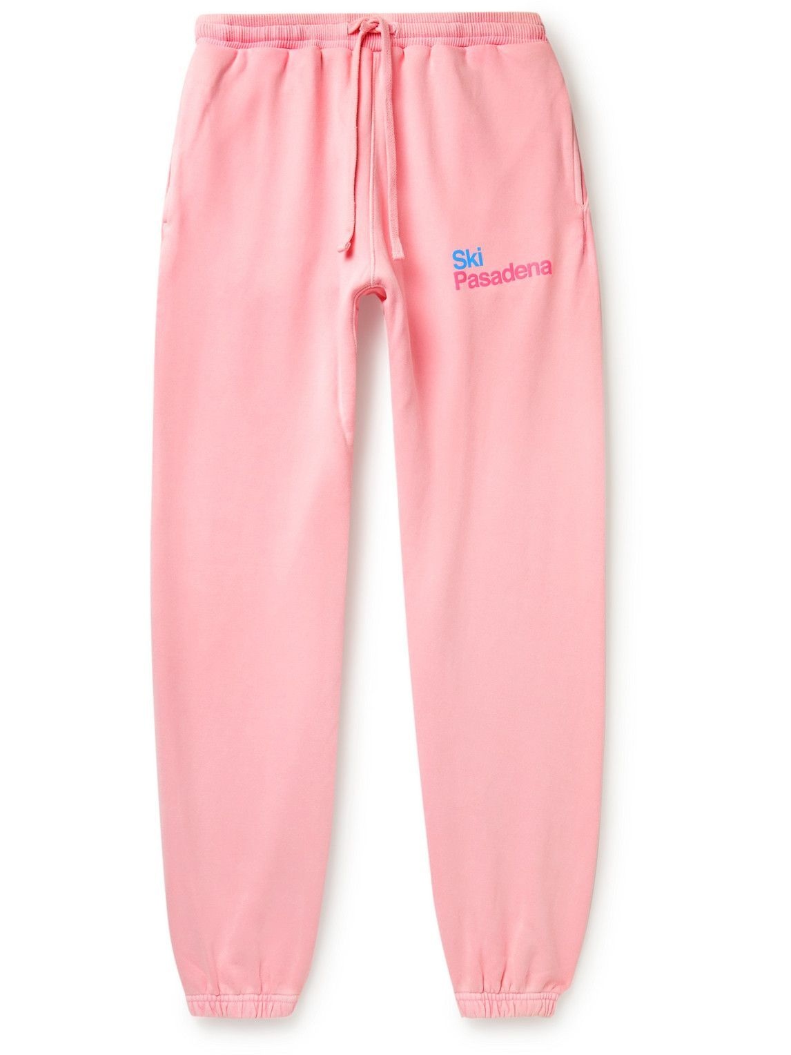 Photo: Pasadena Leisure Club - Ski Pasadena Printed Cotton-Jersey Sweatpants - Pink