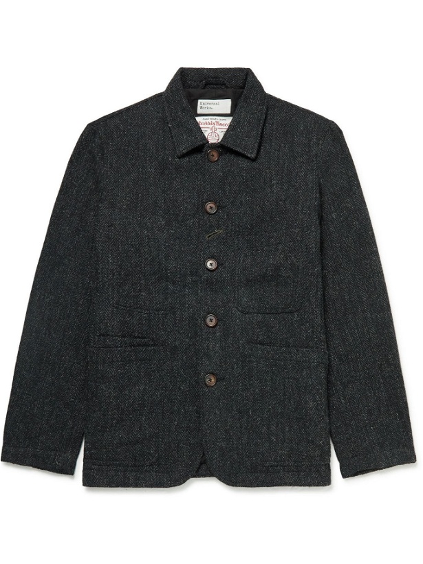 Photo: Universal Works - Bakers Herringbone Wool-Tweed Chore Jacket - Gray