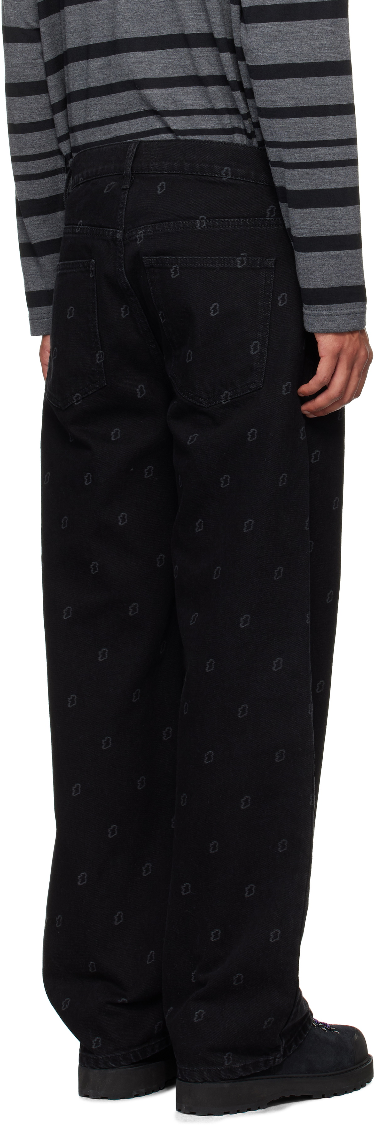 Robyn Lynch Black Laser Etched Eire Motif Jeans