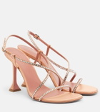Amina Muaddi Sally crystal-embellished satin sandals