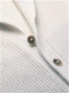 TOM FORD - Shawl-Collar Ribbed Ombré Wool-Blend Cardigan - Gray