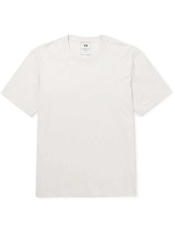 Photo: Y-3 - Logo-Print Cotton-Jersey T-Shirt - Neutrals