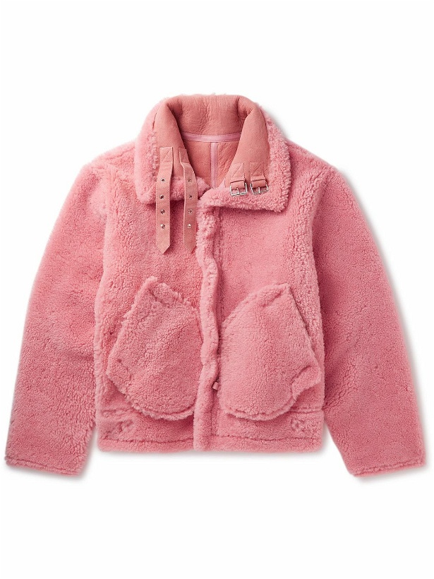 Photo: VETEMENTS - Reversible Suede-Lined Shearling Jacket - Pink