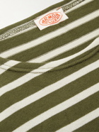 Armor Lux - Logo-Appliquéd Striped Organic Cotton-Jersey T-Shirt - Green