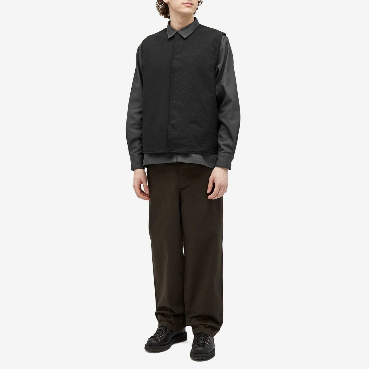 GR10K Men's Drawcord Padded Vest in Black