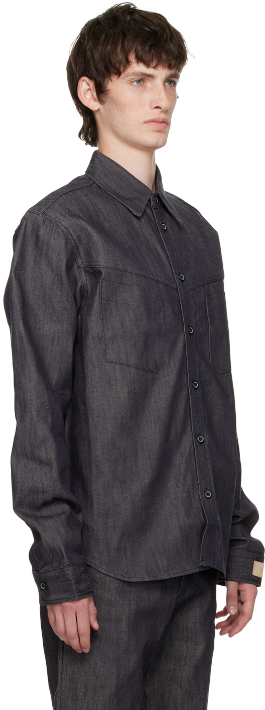 rito structure Indigo Angled Pocket Shirt