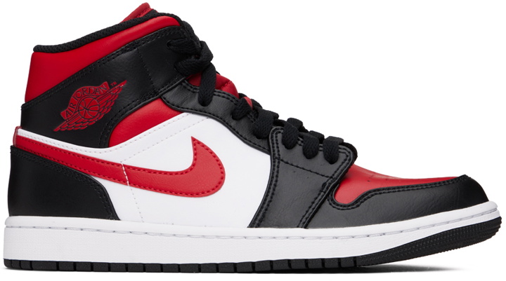 Photo: Nike Jordan Black & Red Air Jordan 1 Mid Sneakers