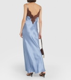 SIR Lace-trimmed silk maxi dress