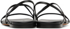 Proenza Schouler Black Square Strappy Flat Sandals