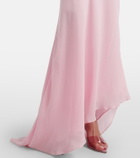Self-Portrait Ruffled asymmetric georgette gown