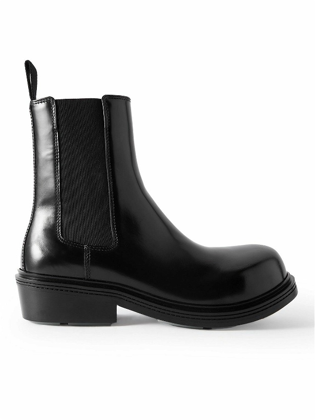 Photo: Bottega Veneta - Fireman Glossed-Leather Chelsea Boots - Black