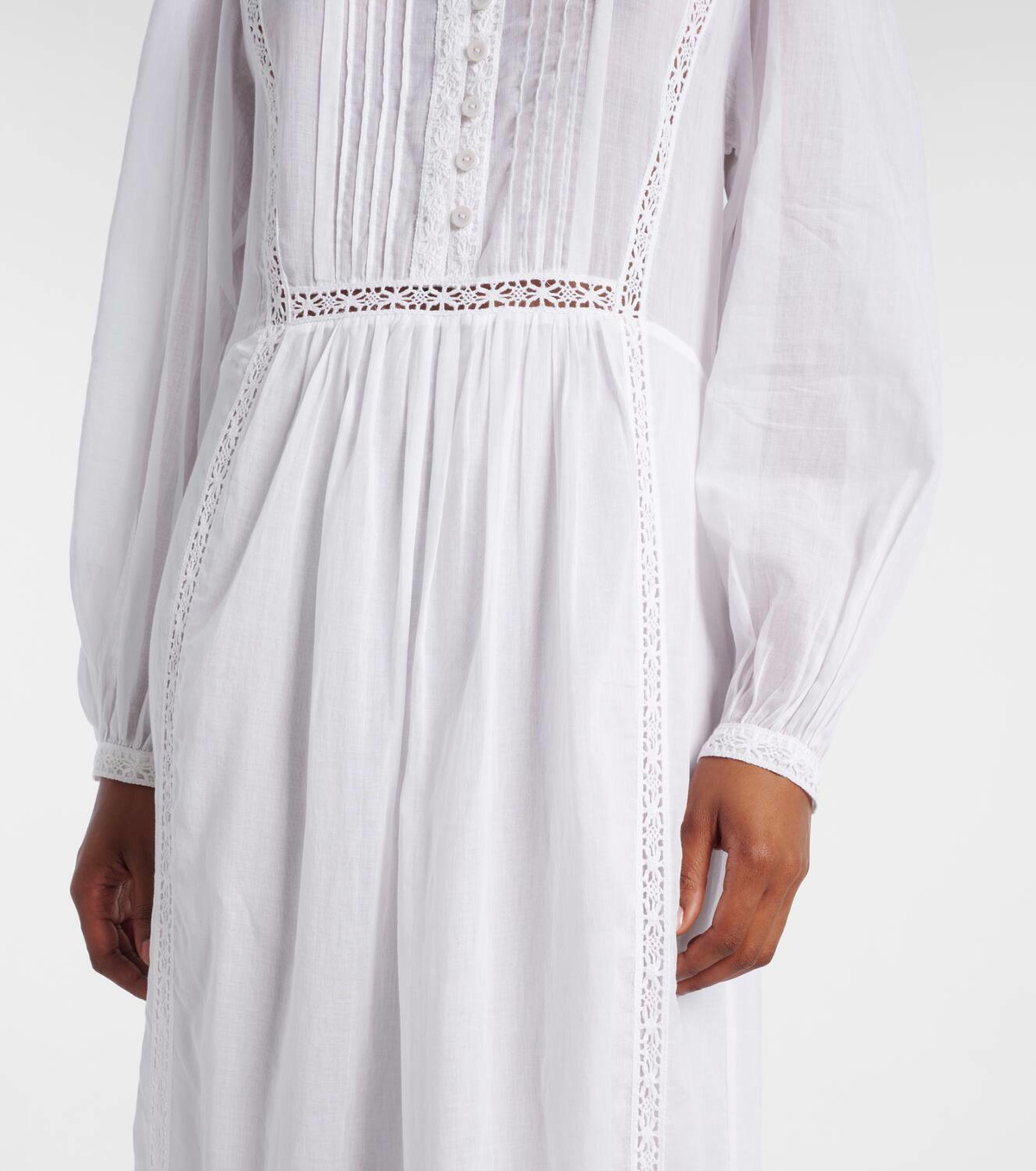 Marant Etoile Gisela lace-trimmed cotton maxi dress