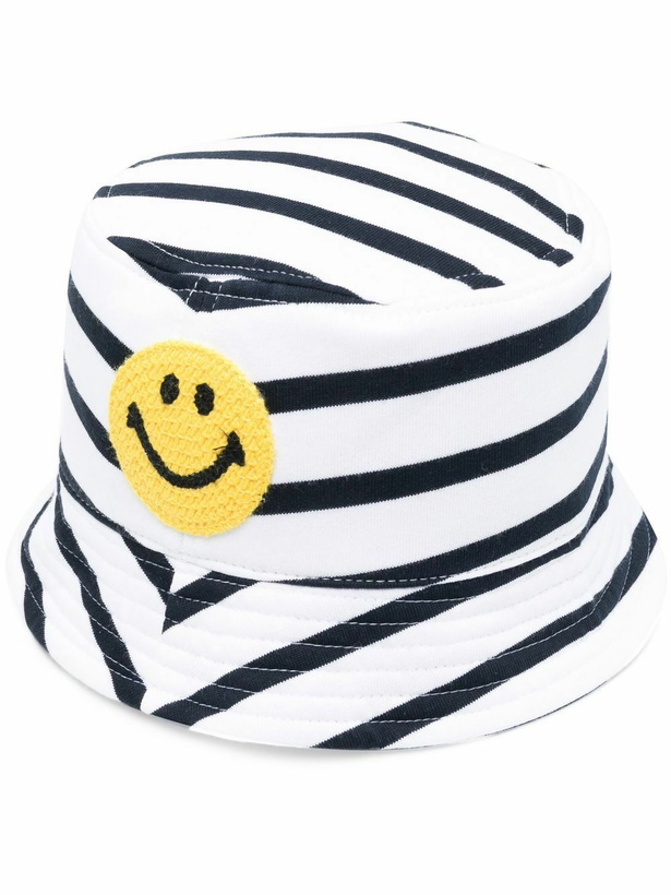 Photo: JOSHUA SANDERS - Smiley Logo Striped Bucket Hat