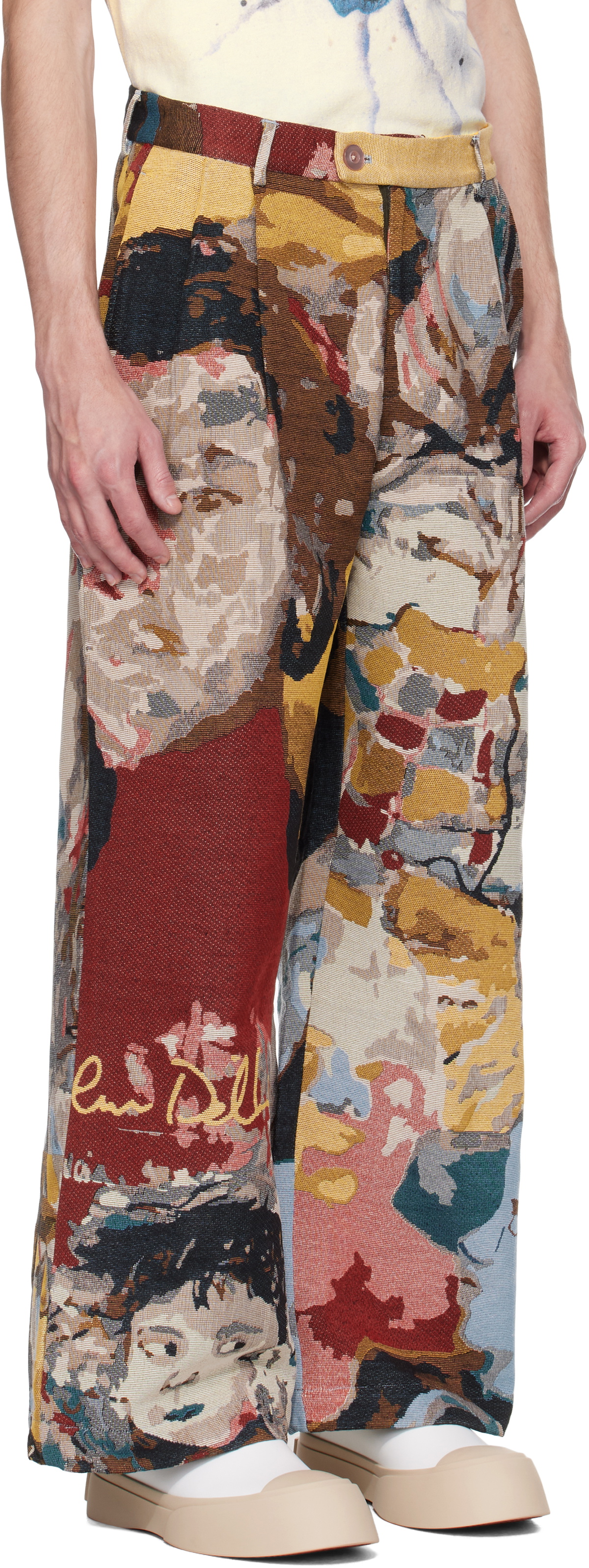 KidSuper Multicolor Jacquard Paintings Double Pleated Trousers