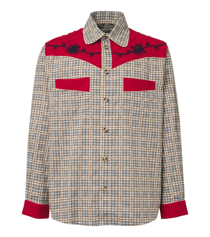Photo: Bode River City checked cotton poplin Western shirt