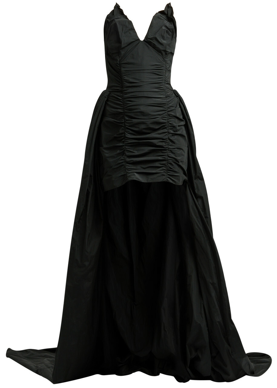 Stella Mccartney Strapless Gathered Taffeta Gown Black Stella McCartney