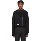 Heliot Emil Black Knit Deconstructed Sweater