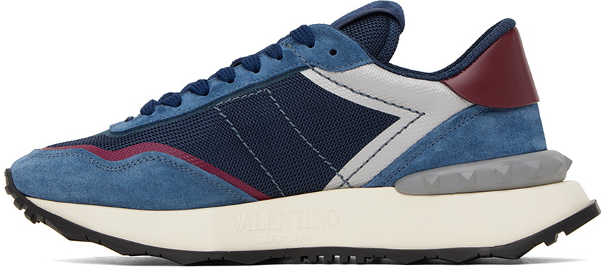 スニーカー 25ss Valentino Garavani Navy Blue Canvas Slip Ons Valentino 19700/M Men's Shoes Navy Blue Calf-Skin Leather