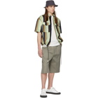 Sunnei Brown and Green Multi Stripes Velcro Shirt