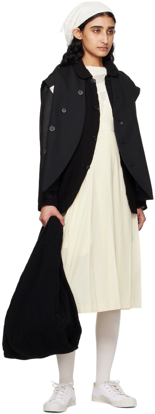 Comme des Garçons Girl Off-White Pleated Midi Dress