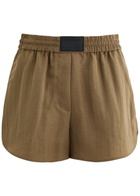Helmut Lang Creased-effect Nylon Shorts Brown
