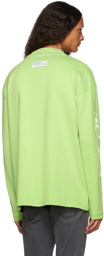 Heron Preston Green Logo Mock Neck Long Sleeve T-Shirt