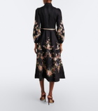 Zimmermann Valiant belted floral linen midi dress