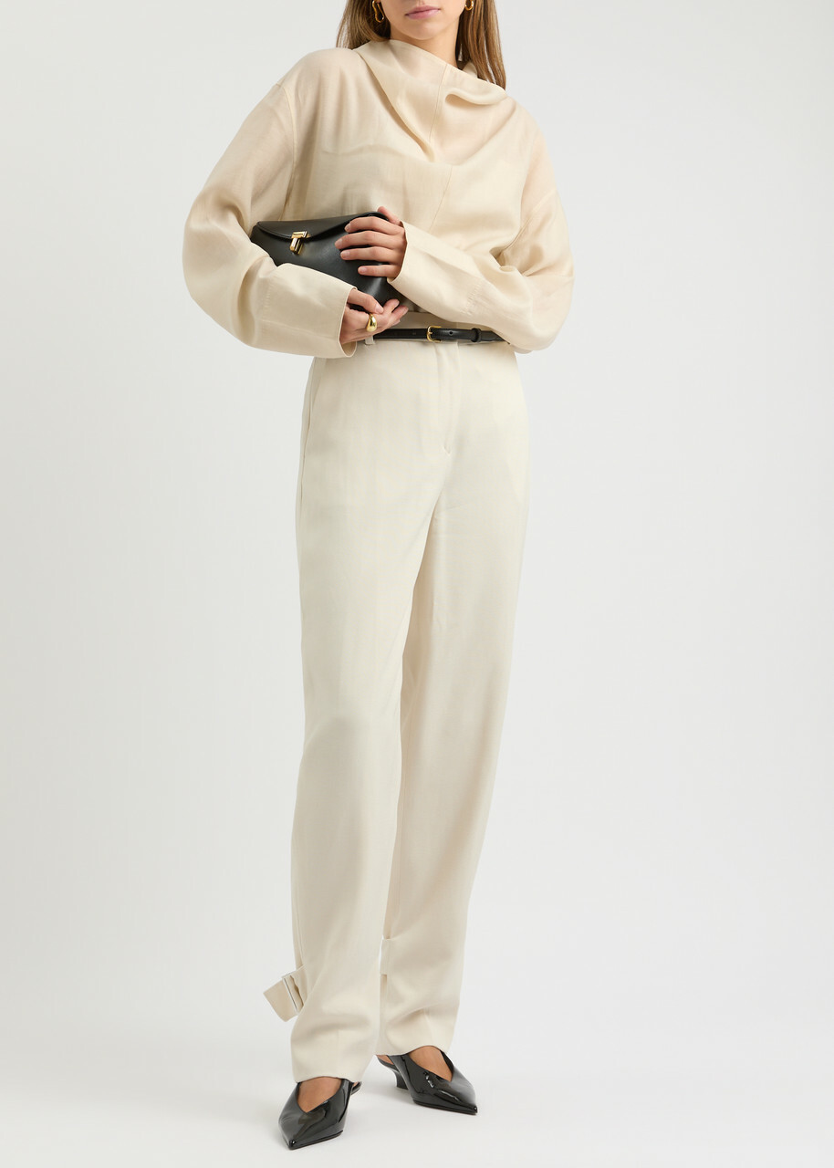 Toteme Draped Woven Blouse Ecru Toteme