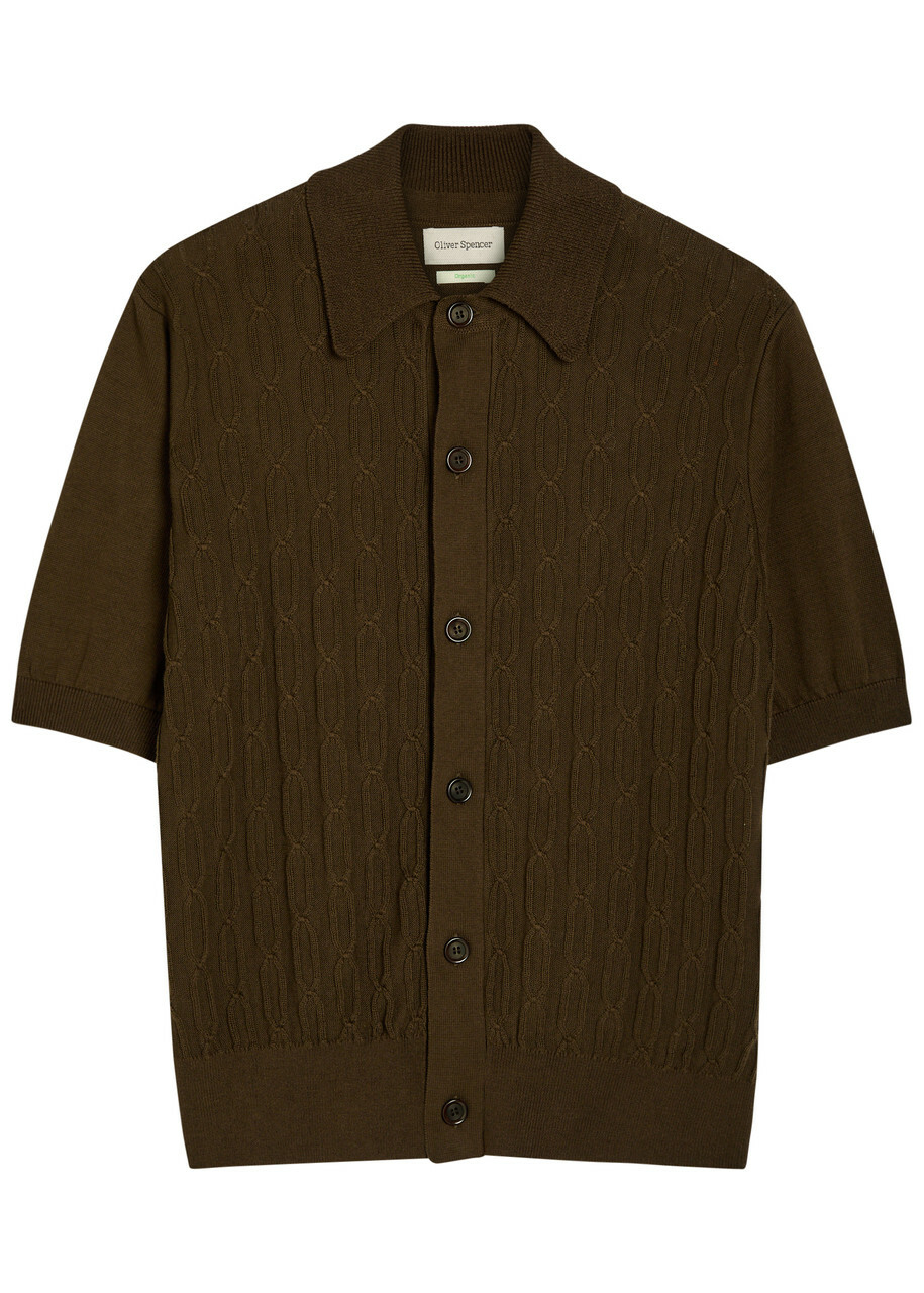 Oliver Spencer Rossell Cotton-knit Cardigan Khaki
