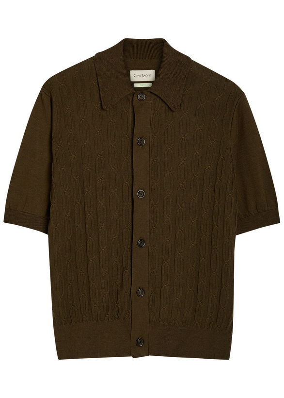 Photo: Oliver Spencer Rossell Cotton-knit Cardigan Khaki
