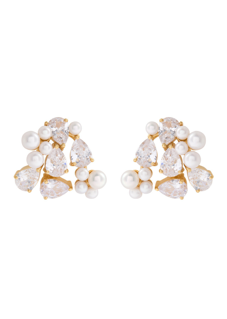 美品pulp pearl drop earring completedworks Pulp - Pearl and Zirconia Recycled Gold Vermeil Earrings