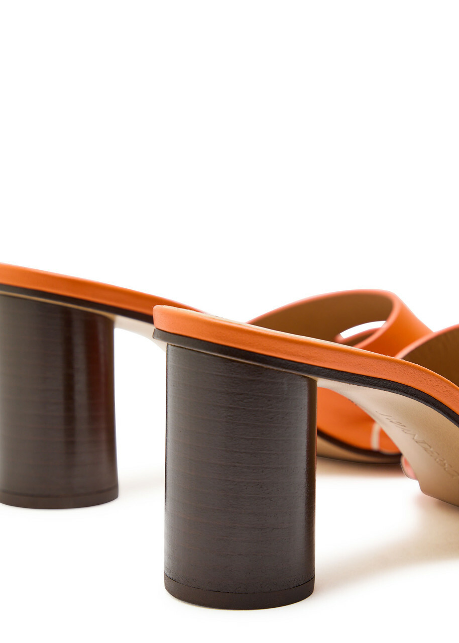 JW Anderson 70 Leather Loafer Mules Orange