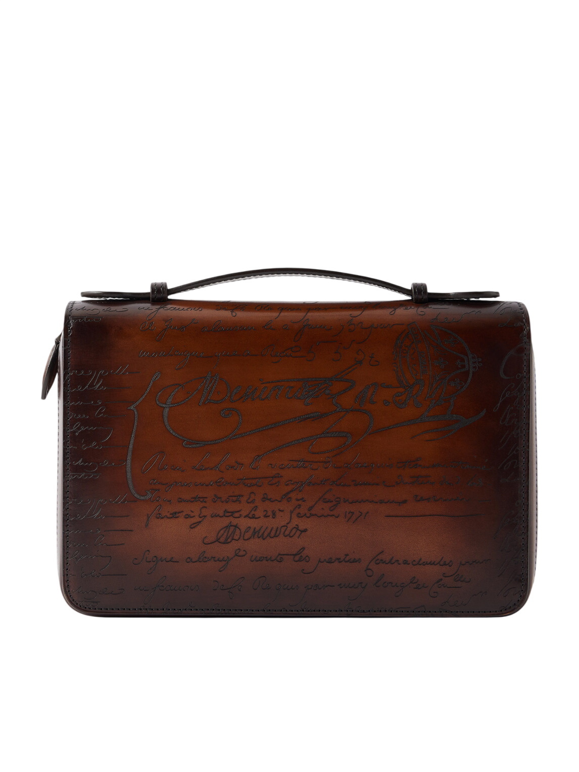 Berluti - Rosewood Neo Scritto Venezia Leather Pouch Berluti