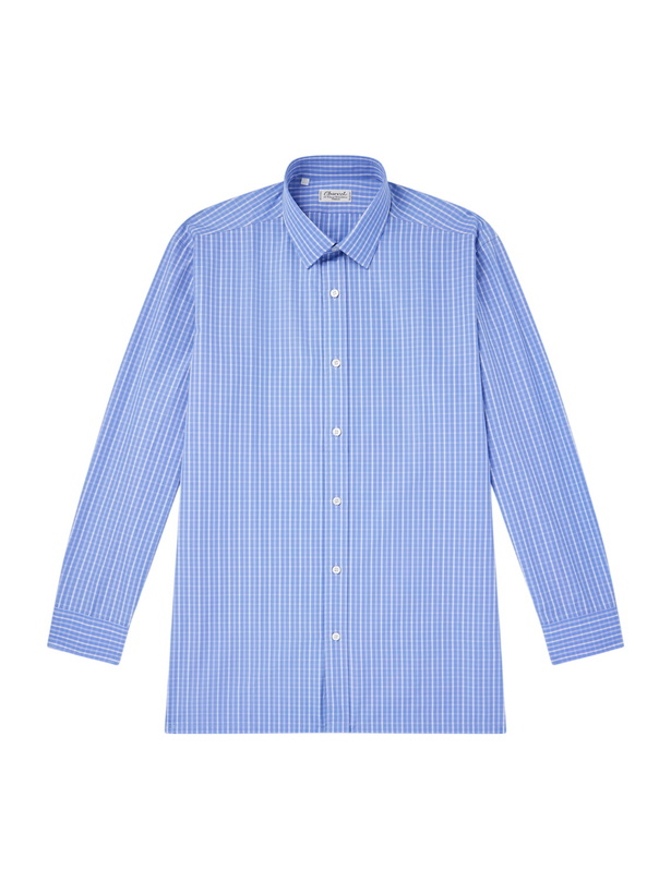 Photo: Charvet - Checked Cotton-Poplin Shirt - Blue