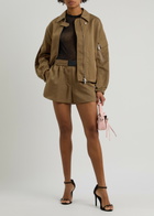 Helmut Lang Creased-effect Nylon Shorts Brown
