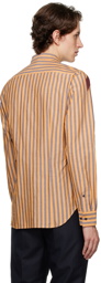 Dries Van Noten Orange Striped Shirt