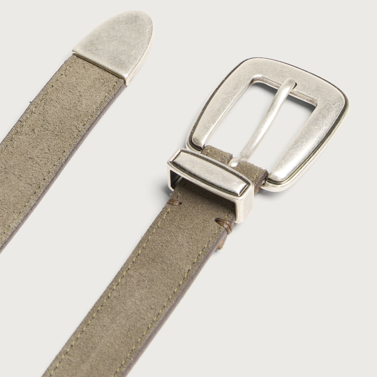 mfpen Men's Suede Riders Belt in Suede Taupe