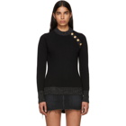 Balmain Black and Silver Cashmere Sweater