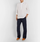 Orlebar Brown - Navy Wide-Leg Linen Drawstring Trousers - Men - Navy