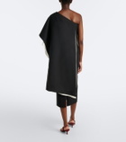 Róhe One-shoulder caped wool-blend top