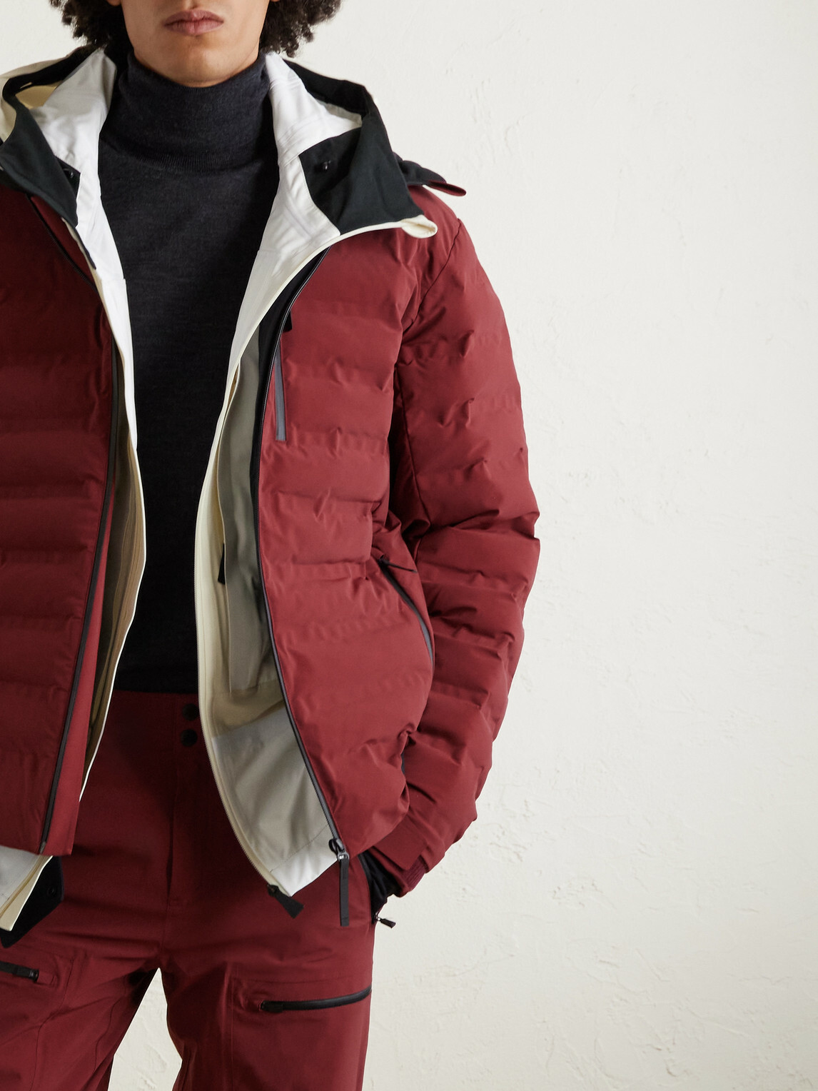 Aztech Mountain - Pyramid Quilted Hooded Ski Jacket - Burgundy