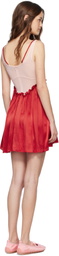 Simone Rocha Pink & Red Negligee Satin Patchwork Ballet Minidress
