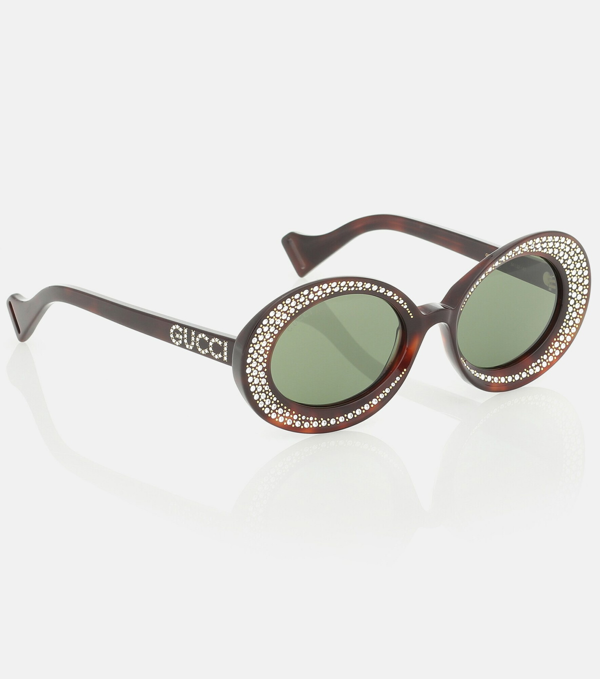 Gucci Tortoiseshell Sunglasses with crystal embellishments Gucci GG1330S Crystal-Embellished Tortoiseshell Sunglasses main image 2
