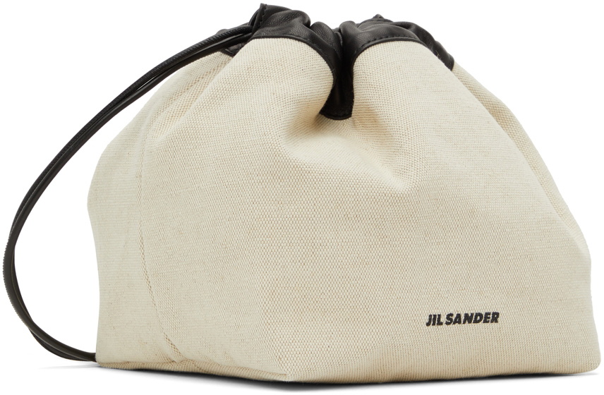 Jil Sander Off-White Canvas Small Drawstring Bag Jil Sander