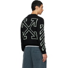 Off-White Black Diagonal Outline Knit Crewneck Sweater